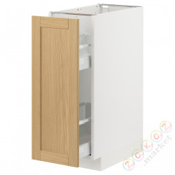 ⭐METOD / MAXIMERA⭐Кабинет ул./wysuwане wyposażenт.е.доб, белый/Forsbacka дуб, 30x60 cm⭐ИКЕА-99509179