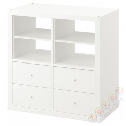 ⭐KALLAX⭐Книжный шкаф, с4 ящики/с2 пополняет сполка белый, 77x77 cm⭐ИКЕА-79552951