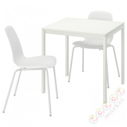 ⭐MELLTORP / LIDAS⭐Таблица и 2 стулья, белый белый/белый белый, 75x75 cm⭐ИКЕА-29481616