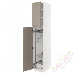 ⭐METOD⭐Высокий шкаф/домашний интерьер, белый/Upplöv матciemnoбежевый, 40x60x220 cm⭐ИКЕА-59492029