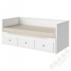 ⭐HEMNES⭐Диван с 3 ящики, 2 матрасы, белый/Vannareid жесткий, 80x200 cm⭐ИКЕА-39390946