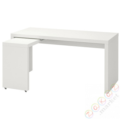 ⭐MALM⭐Письменный стол с выдвижной панелью, белый151x65 cm⭐ИКЕА-70214192