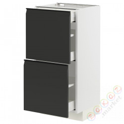 ⭐METOD / MAXIMERA⭐Кабинет stj 2fr/3шу, белый/Upplöv матантрацит, 40x37 cm⭐ИКЕА-39493015