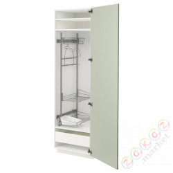 ⭐METOD / MAXIMERA⭐Высокий шкаф/домашний интерьер, белый/Stensund светло-зеленый, 60x60x200 cm⭐ИКЕА-09487582