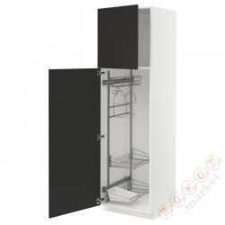 ⭐METOD⭐Высокий шкаф/домашний интерьер, белый/Nickebo матантрацит, 60x60x200 cm⭐ИКЕА-29498551