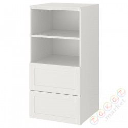 ⭐SMASTAD / PLATSA⭐Книжный шкаф, белый белая рамка/с2 ящики, 60x57x123 cm⭐ИКЕА-09396346