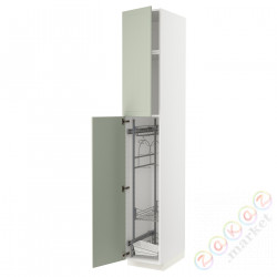 ⭐METOD⭐Высокий шкаф/домашний интерьер, белый/Stensund светло-зеленый, 40x60x240 cm⭐ИКЕА-39487019