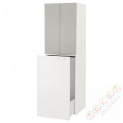 ⭐SMASTAD⭐Гардероб с выдвижным элементом, белый Серый/с платяной штангой, 60x57x196 cm⭐ИКЕА-99431010