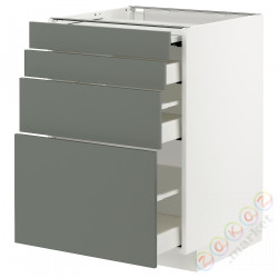 ⭐METOD / MAXIMERA⭐Кабинет ул. сwysuwanym blatem/3шу, белый/Bodarp серо-зеленый, 60x60 cm⭐ИКЕА-19433013