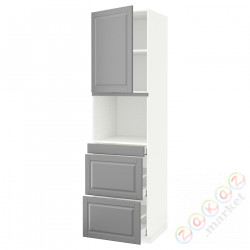 ⭐METOD / MAXIMERA⭐Обувь для микрокомбо дверь/3шу, белый/Bodbyn Серый, 60x60x220 cm⭐ИКЕА-49457861