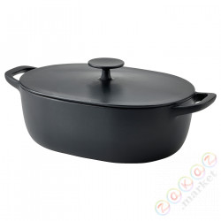 ⭐VARDAGEN⭐Кастрюля с крышкой, чугун emaliowане Мат/черный, 6.5 l⭐ИКЕА-00560671