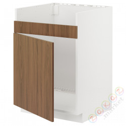 ⭐METOD⭐ХАВСЕН 1-местная тумба под раковину, белый/Tistorp подражаниеacja коричневыйowego орехa, 60x60 cm⭐ИКЕА-69519405