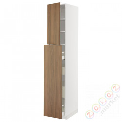 ⭐METOD / MAXIMERA⭐Sза wys сwys 4шу/1Drz/2половина, белый/Tistorp подражаниеacja коричневыйowego орехa, 40x60x220 cm⭐ИКЕА-29519030