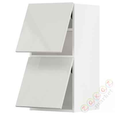 ⭐METOD⭐Горизонтальный шкаф 2 Drzв и открытое касание, белый/Ringhult светло-серый, 40x80 cm⭐ИКЕА-09394597