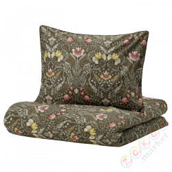 ⭐KARRDUNORT⭐Poszwa na kołdrę i 2 posвызовki, темно-зеленый/разноцветный, 200x200/50x60 cm⭐ИКЕА-40536306