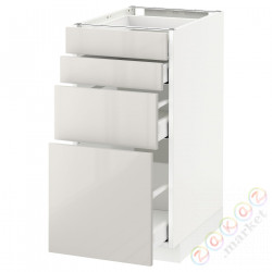 ⭐METOD / MAXIMERA⭐Бывший 4 пт/4шу, белый/Ringhult светло-серый, 40x60 cm⭐ИКЕА-19142504