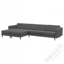 ⭐LANDSKRONA⭐5-местный диван, с шезлонгами/Gunnared темно-серый/металл⭐ИКЕА-69269982