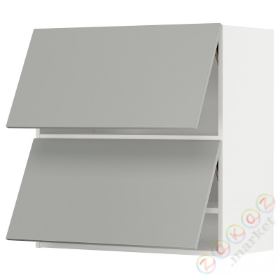 ⭐METOD⭐Горизонтальный шкаф 2 Drzв и открытое касание, белый/Havstorp светло-серый, 80x80 cm⭐ИКЕА-59538560