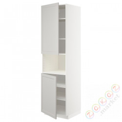 ⭐METOD⭐Ш x В ст микрофон 2Drz/половина, белый/Lerhyttan светло-серый, 60x60x220 cm⭐ИКЕА-79458958