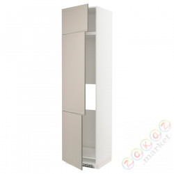 ⭐METOD⭐Ледяной шкаф высокий/замораживание/3Drz, белый/Stensund бежевый, 60x60x240 cm⭐ИКЕА-99469833