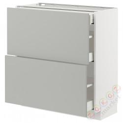 ⭐METOD / MAXIMERA⭐Кабинет stj 2fr/3шу, белый/Havstorp светло-серый, 80x37 cm⭐ИКЕА-49537976