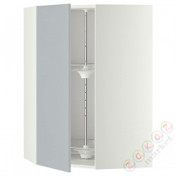 ⭐METOD⭐Шкаф навесной угловой с каруселью, белый/Veddinge Серый, 68x100 cm⭐ИКЕА-99120292