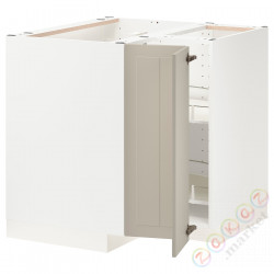 ⭐METOD⭐Тумба угловая с каруселью, белый/Stensund бежевый, 88x88 cm⭐ИКЕА-69407969