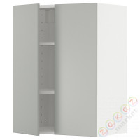 ⭐METOD⭐Навесной шкаф с полками/2 дверь, белый/Havstorp светло-серый, 60x80 cm⭐ИКЕА-39538052