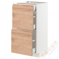 ⭐METOD / MAXIMERA⭐Кабинет stj 2fr/3шу, белый/Voxtorpподражание. дуб, 40x37 cm⭐ИКЕА-89403343