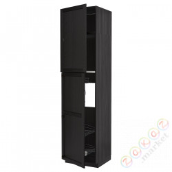 ⭐METOD⭐Высокий шкаф/домашний интерьер, черный/Lerhyttan черный морилка, 60x60x240 cm⭐ИКЕА-99466151