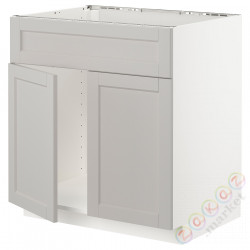 ⭐METOD⭐Стоянка под раковину 2Drz/fr, белый/Lerhyttan светло-серый, 80x60 cm⭐ИКЕА-19457481