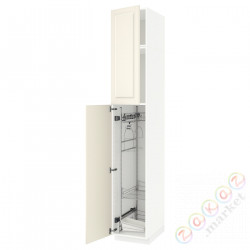 ⭐METOD⭐Высокий шкаф/домашний интерьер, белый/Bodbyn сливочный, 40x60x240 cm⭐ИКЕА-19456858