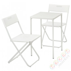 ⭐FEJAN⭐Таблица +2 складные стулья, снаружи, белый/белый⭐ИКЕА-59434949