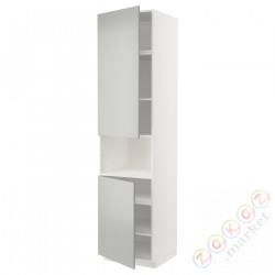 ⭐METOD⭐Ш x В ст микрофон 2Drz/половина, белый/Havstorp светло-серый, 60x60x240 cm⭐ИКЕА-09538954