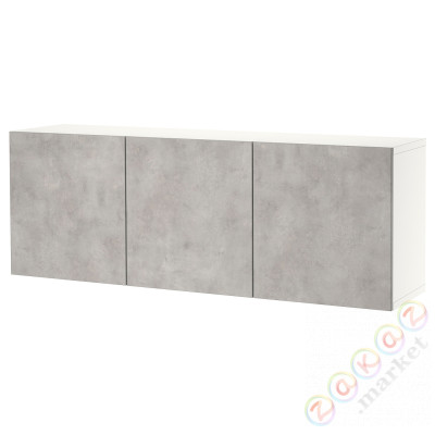 ⭐BESTA⭐Комбинация навесных шкафов, белый Kallviken/имитация светло-серого бетона, 180x42x64 cm⭐ИКЕА-39421801