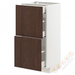 ⭐METOD / MAXIMERA⭐Sсstj 2fr/3шу, белый/Sinarp коричневый, 40x37 cm⭐ИКЕА-79404159