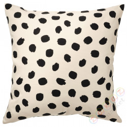 ⭐ODDNY⭐Наволочка, сливочный/узор в горошек черный, 50x50 cm⭐ИКЕА-40523827