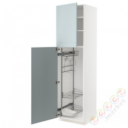 ⭐METOD⭐Высокий шкаф/домашний интерьер, белый/Kallarp jasnoсерый-синий, 60x60x220 cm⭐ИКЕА-59479462