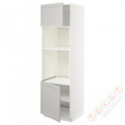 ⭐METOD⭐Шестой огромный/микрофон 2dr/половина, белый/Lerhyttan светло-серый, 60x60x200 cm⭐ИКЕА-89457699