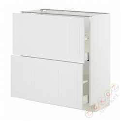 ⭐METOD / MAXIMERA⭐Напольный шкаф с 2 ящики, белый/Stensund белый, 80x37 cm⭐ИКЕА-49409511