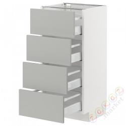 ⭐METOD / MAXIMERA⭐Sза st 4fr/4шу, белый/Havstorp светло-серый, 40x37 cm⭐ИКЕА-39538028