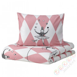 ⭐BUSENKEL⭐Poszwa na kołdrę i posвызовka, шаблон balerina розовый/белый, 150x200/50x60 cm⭐ИКЕА-90517843