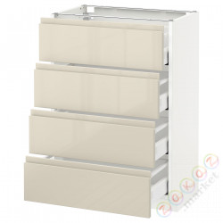 ⭐METOD / MAXIMERA⭐Бывший 4 пт/4шу, белый/Voxtorpглянцевый светло-бежевый, 60x37 cm⭐ИКЕА-89143350