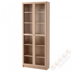 ⭐BILLY / OXBERG⭐Книжный шкаф, дубовый шпон, беленый/стакан, 80x30x202 cm⭐ИКЕА-29249972
