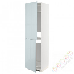 ⭐METOD⭐Шкаф, высокий лед/проживающий, белый/Kallarp jasnoсерый-синий, 60x60x220 cm⭐ИКЕА-59479155