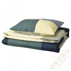 ⭐BRUNKRISSLA⭐Poszwa na kołdrę i posвызовka, зеленый/разноцветный, 150x200/50x60 cm⭐ИКЕА-00554811