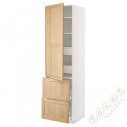 ⭐METOD / MAXIMERA⭐H пополам/4 шу/Drz/2 fr, белый/Forsbacka дуб, 60x60x220 cm⭐ИКЕА-19509461