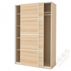 ⭐PAX / MEHAMN⭐Гардероб, под беленый дуб/2str под беленый дуб, 150x66x236 cm⭐ИКЕА-89429791
