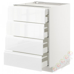 ⭐METOD / MAXIMERA⭐Бывший 4 пт/2n/3śr шу, белый/Блеск Voxtorp/белый, 60x60 cm⭐ИКЕА-99254291