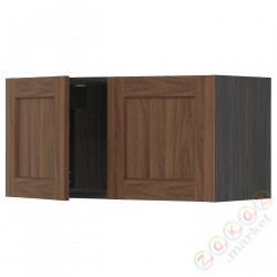 ⭐METOD⭐настенный шкаф/2 дверь, черныйEnköping/коричневый орех, 80x40 cm⭐ИКЕА-49476478